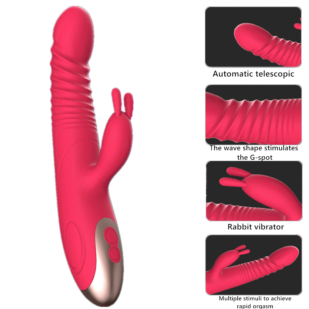 Centerel Vibrator Rabbit Massager G-spot Vibrator with 8 Vibration & 7 Stretch Adult Sex Toys for Women and Couples