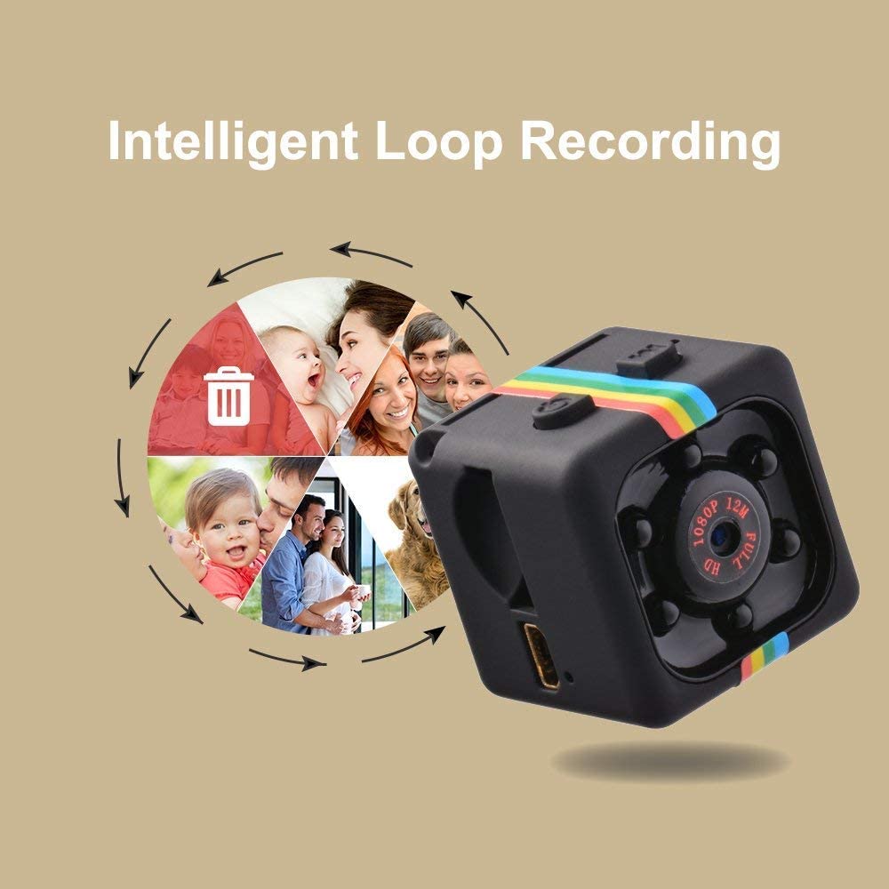 Mini Camera HD 1080P Babysitter Camera Sports Mini Camera Sports Camera Small Camera, Suitable for Home Office Driving Record Outdoor Sports, etc.