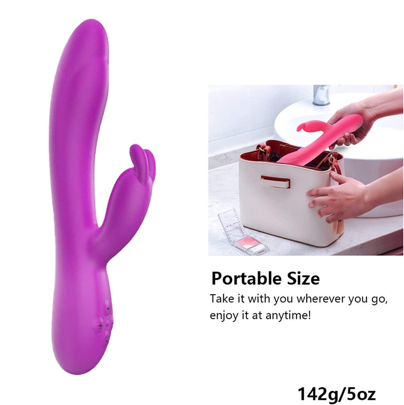 Thrusting  Rabbit Vibrator for Women G Spot Stimulator Sex Toys with 10 Powerful  Tongue Licking Modes Telescopic Heating Function Waterproof Adult Toy for Couples