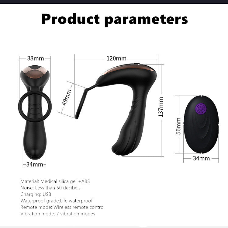 CENTEREL Penis Ring Anal Plug Massager with 10 Vibration Modes Prostate Massager Remote Control, G-spot vibrator for Men Women Couples