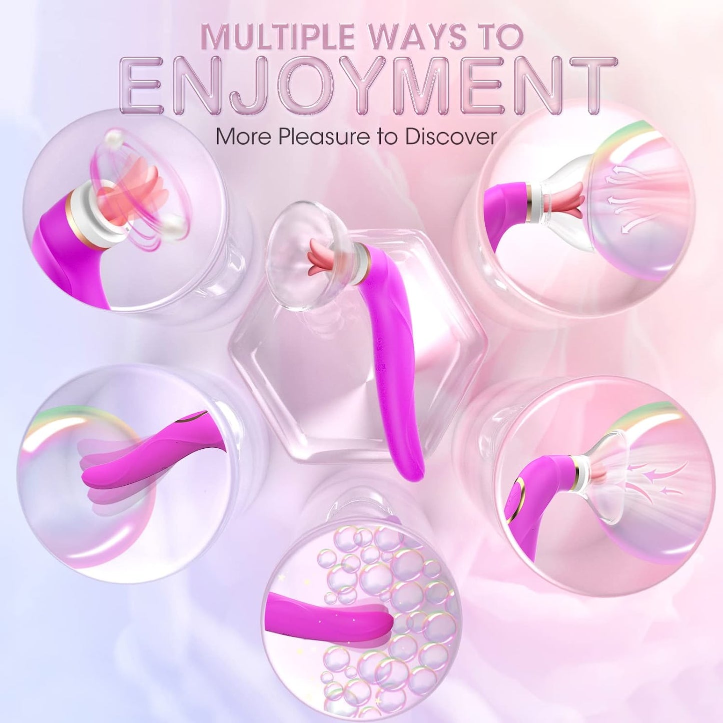 3 in 1 Vibrator with 8 Sucking Modes 5 Licking Tongue and 10 Vibrating Modes, G-spot Nipples Vagina Stimulator Adult Sex Toy for Women Couples