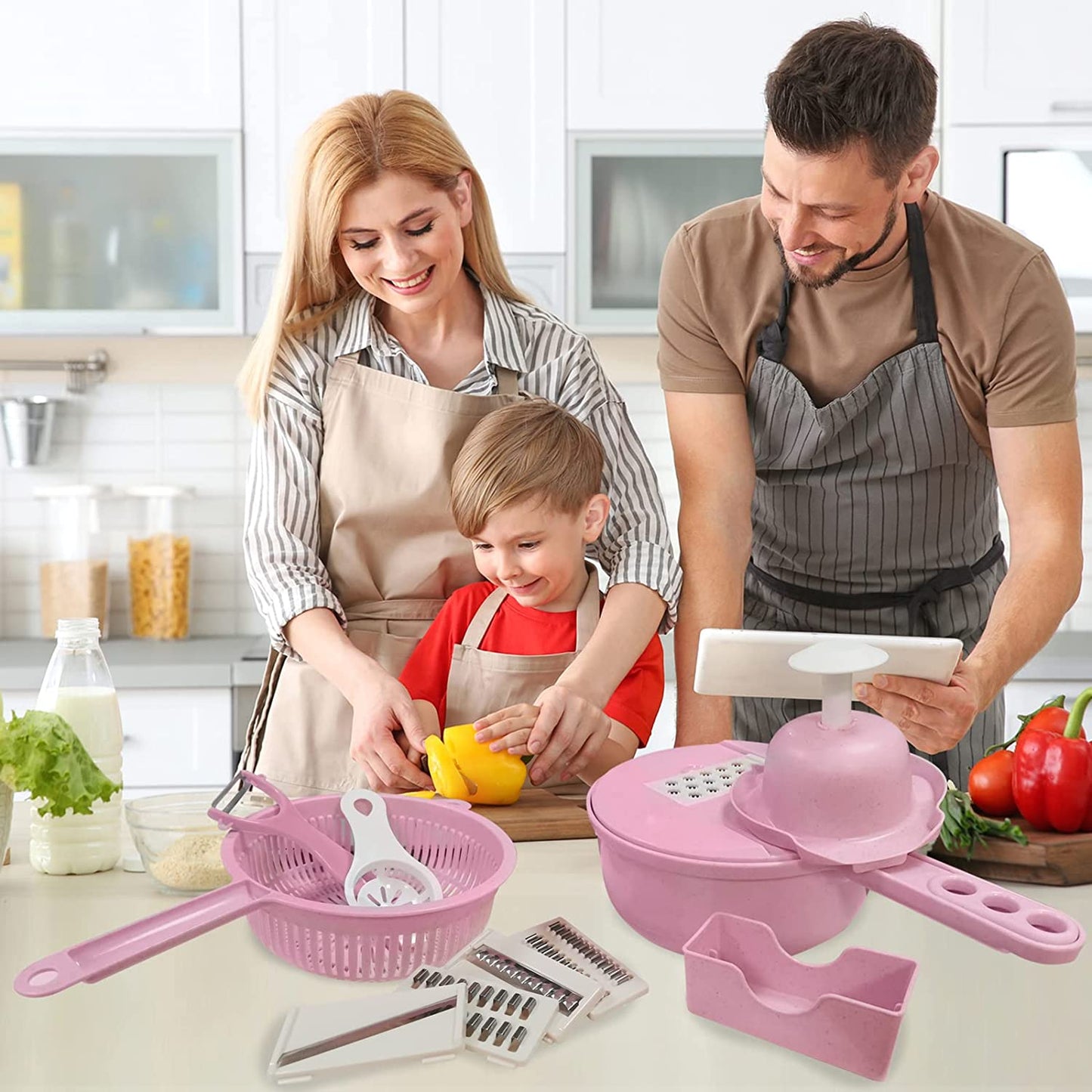 Vegetable Chopper 12 in 1 Food Slicer With Container Veggie Chopper  vegetable cutter  Vegetable Slicer Kitchen Gadgets, Food Chopper Manual Slicer For Kitchen