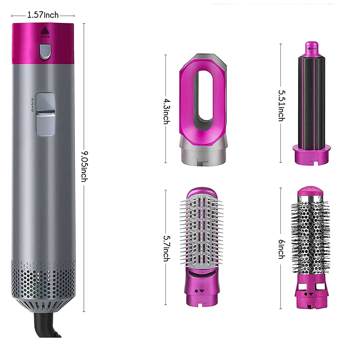 5 in 1 Hot Air Comb, Adjustable Heat Hair Dryer, Hot Air Brush Styler And Volumizer, Hair Straightener Curler Comb, Negative Ion One Step Hair Dryer Brush