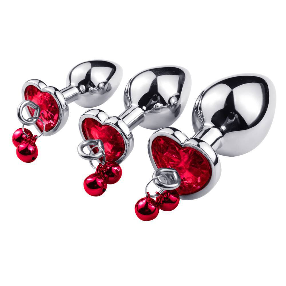 Butt Plug Anal Sex Toy, 3 Pcs Steel Attractive Anal Jewelry- Metal Anal Plug and Metal ChainTrainer Kit, Anal Training Set Prostate Sex Toys for Beginners Advanced Users