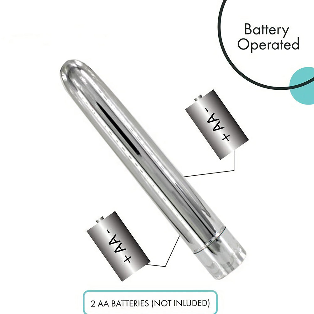 CENTEREL 7" Classic Vibrator 1 Button 10 Functions Water-Resistant Motor Adult Sex Toy-Silver