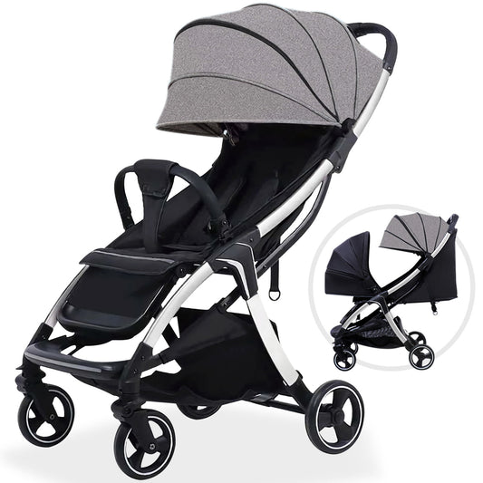 Baby Stroller, Travel Stroller, Easy Carry Stroller Lightweight Pushchair with Adjustable Canopy, Reclining Seat, Toddler