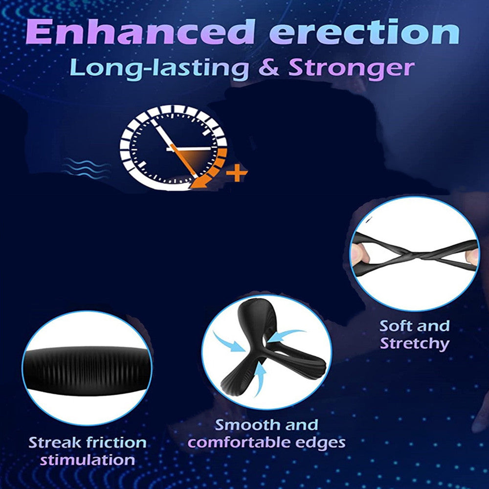 Vibrating Ring, Centerel Rechargable Silicone Stretchy Rings with 10 Intense Vibration Modes, Adult Sex Toys & Games