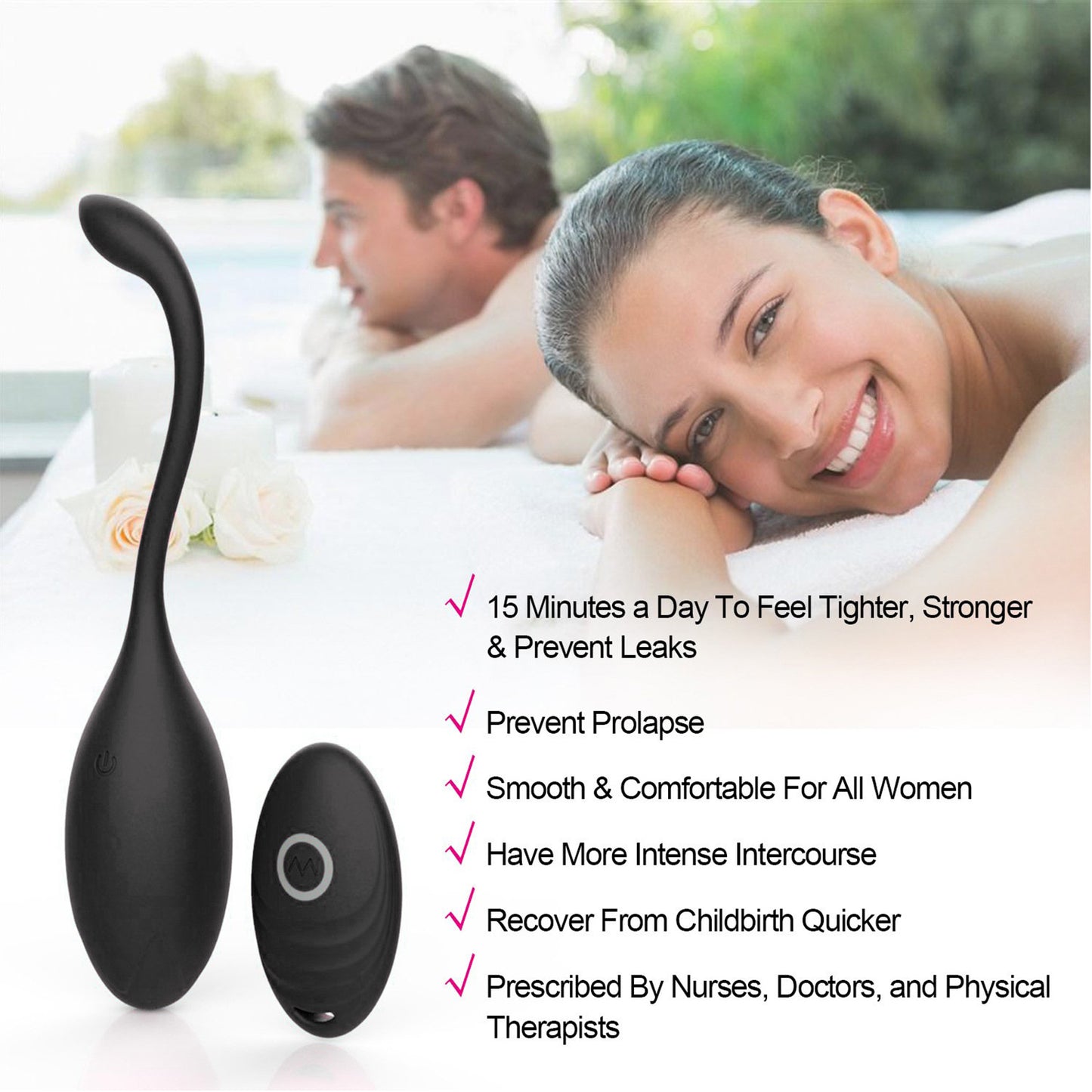 Vibrating Egg - Vibrators Wireless Remote Control Jump Egg Female Vaginal Stimulator Vibrators G-spot Massager Sex Toys for Women(Black)