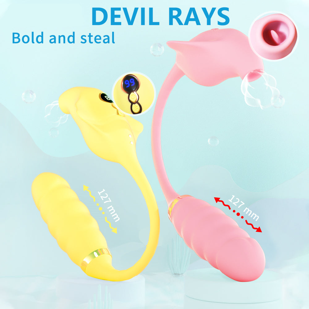 Centerel 2 In 1 Vibrator Tongue Licking & Vibrating Egg Clit Stimulator Adults Sex Toys for Women Couples