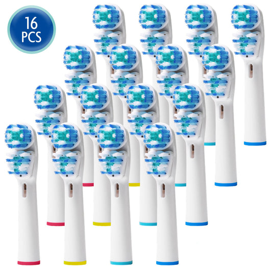 Replacement Toothbrush Heads, Generic Dual Clean Electric Replacement Toothbrush Brush Heads Compatible with Oral B Braun, 16 Pack