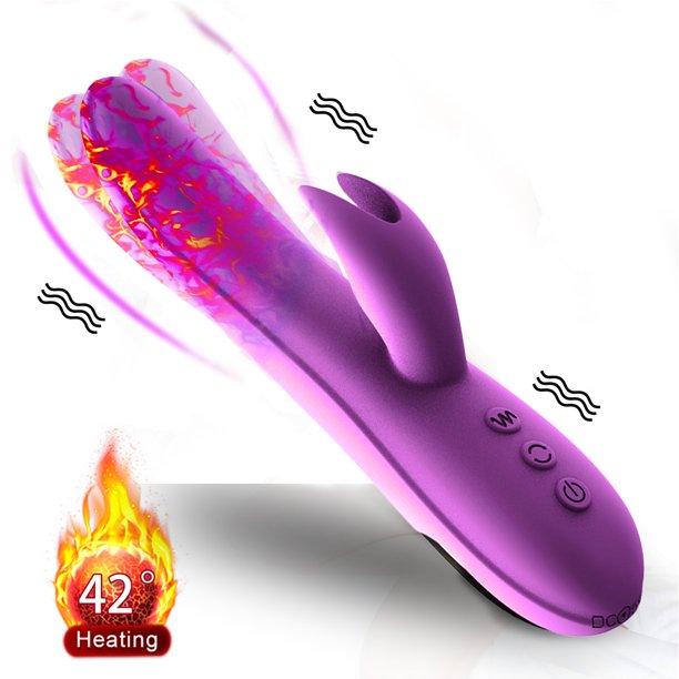 Centerel Rabbit Vibrator Dildo with 10 Vibrating Modes and 42℃ Heating G-Spot Stimulator Adult Sex Toys for Women