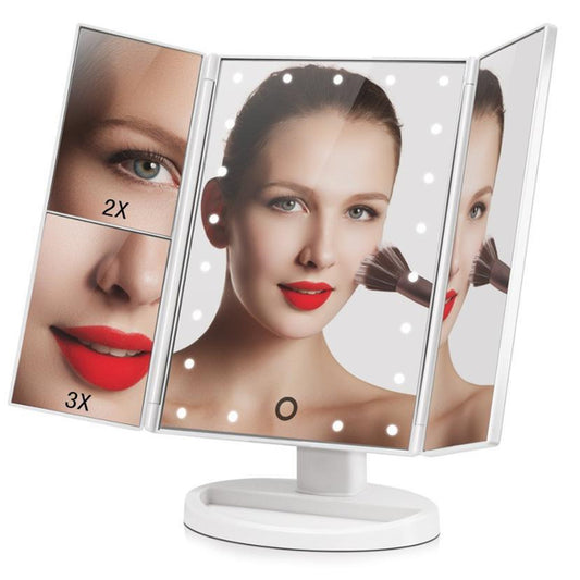 Elecsop Hollywood Mirror Makeup Mirror with Lights,Trifold Mirror Vanity with Lighted Mirror