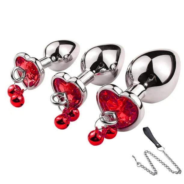 Anal Butt Plug 4 Piece Set, Anal elry Metal Anal Plug and Metal ChainTrainer Kit Adult Sex Toys for Beginners Advanced User Women Men