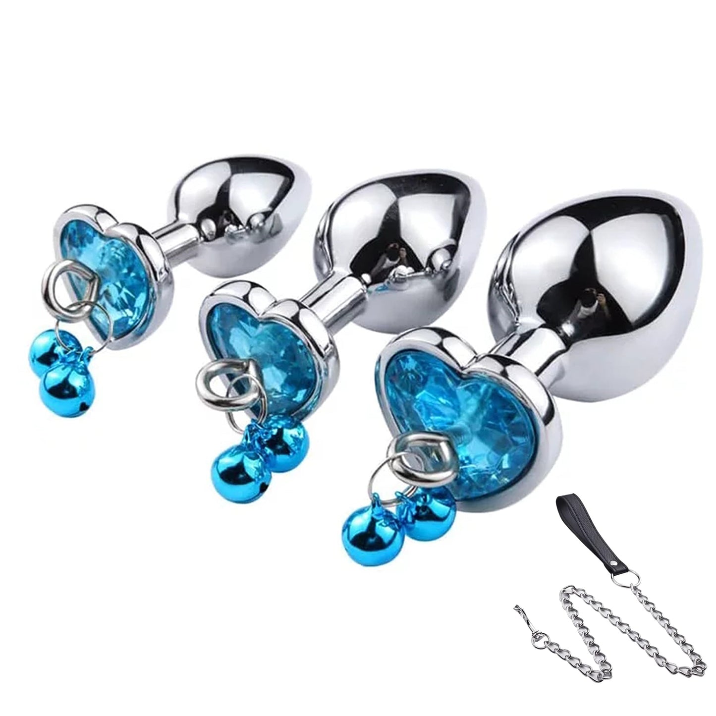 Anal Butt Plug 4 Piece Set, Anal elry Metal Anal Plug and Metal ChainTrainer Kit Adult Sex Toys for Beginners Advanced User Women Men