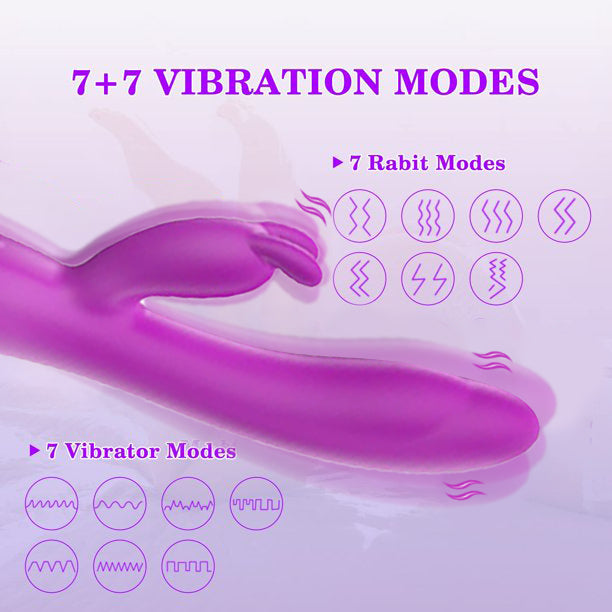 Thrusting  Rabbit Vibrator for Women G Spot Stimulator Sex Toys with 10 Powerful  Tongue Licking Modes Telescopic Heating Function Waterproof Adult Toy for Couples