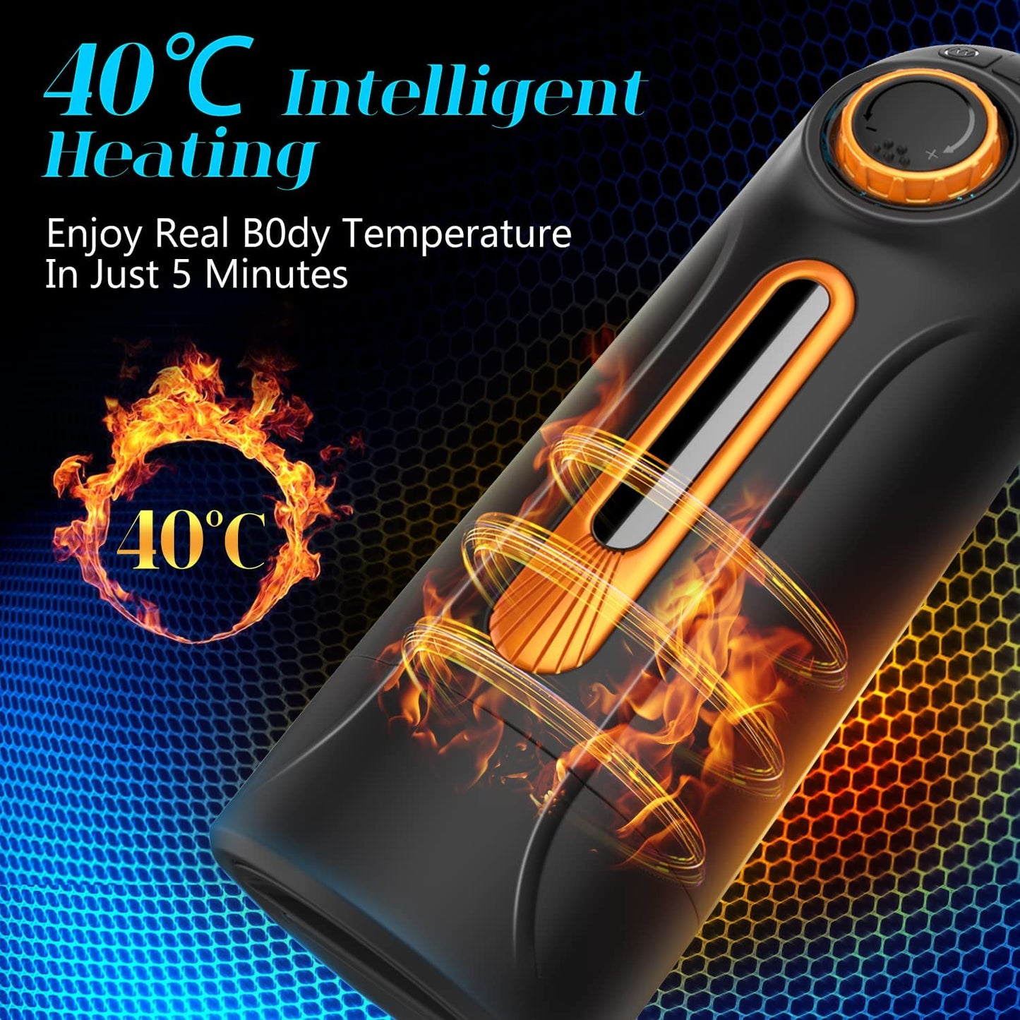 Centerel Male Masturbator 4 in 1  Automatic Masturbator with 10 Thrusting & 10 Vibrating & 4 Sucking Modes 40 ℃ Heating Sex Toys for Men