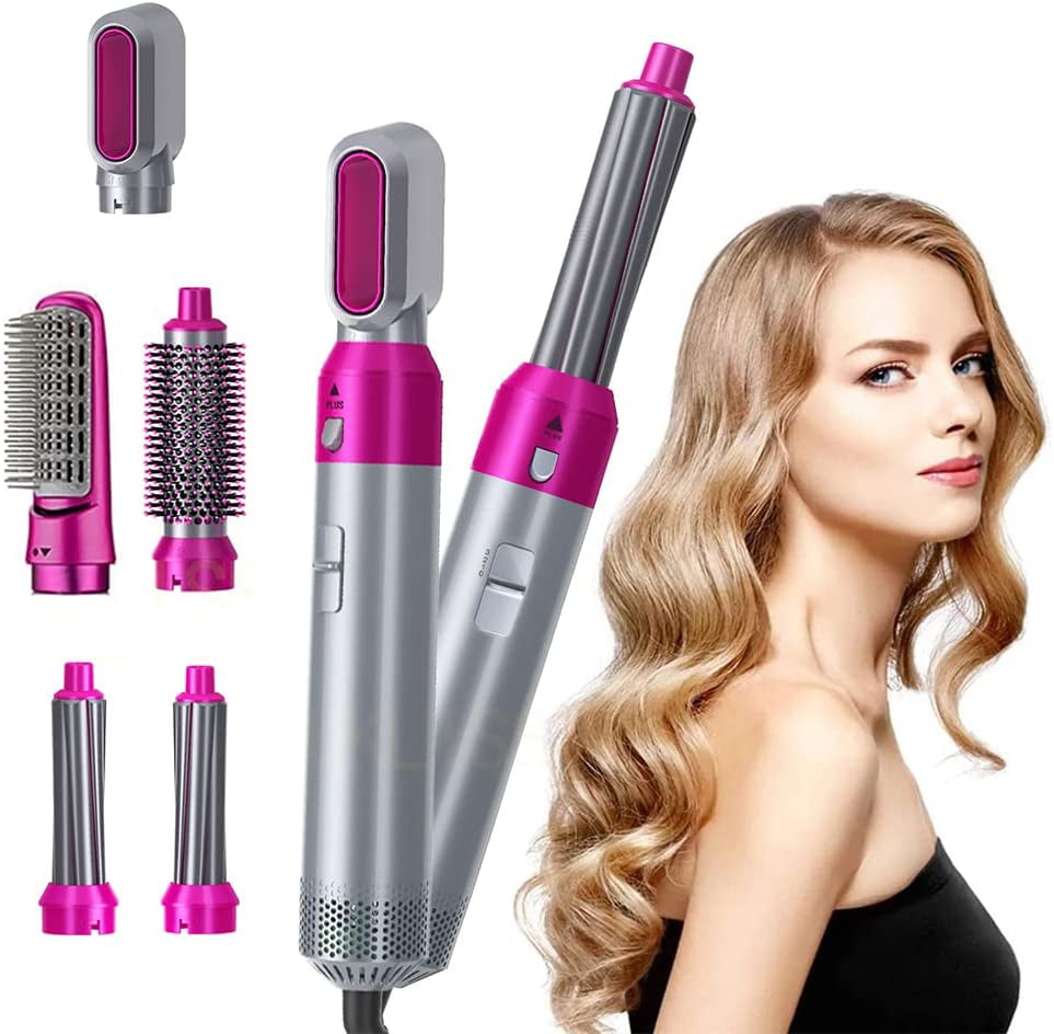 5 in 1 Hair Dryer Brush with Hair Volumizer,Hot Air Brush, Scalp Massager,Curler and Straightener