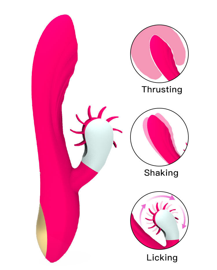 G Spot Vibrator ,IP X7 Waterproof Rose Sex Toys for Vaginal G-spot Stimulation,Waterproof Dildo Vibrator with 12 Frequency Vibrations Dual Motor Stimulator for Women or Couple Fun(Rose Red)