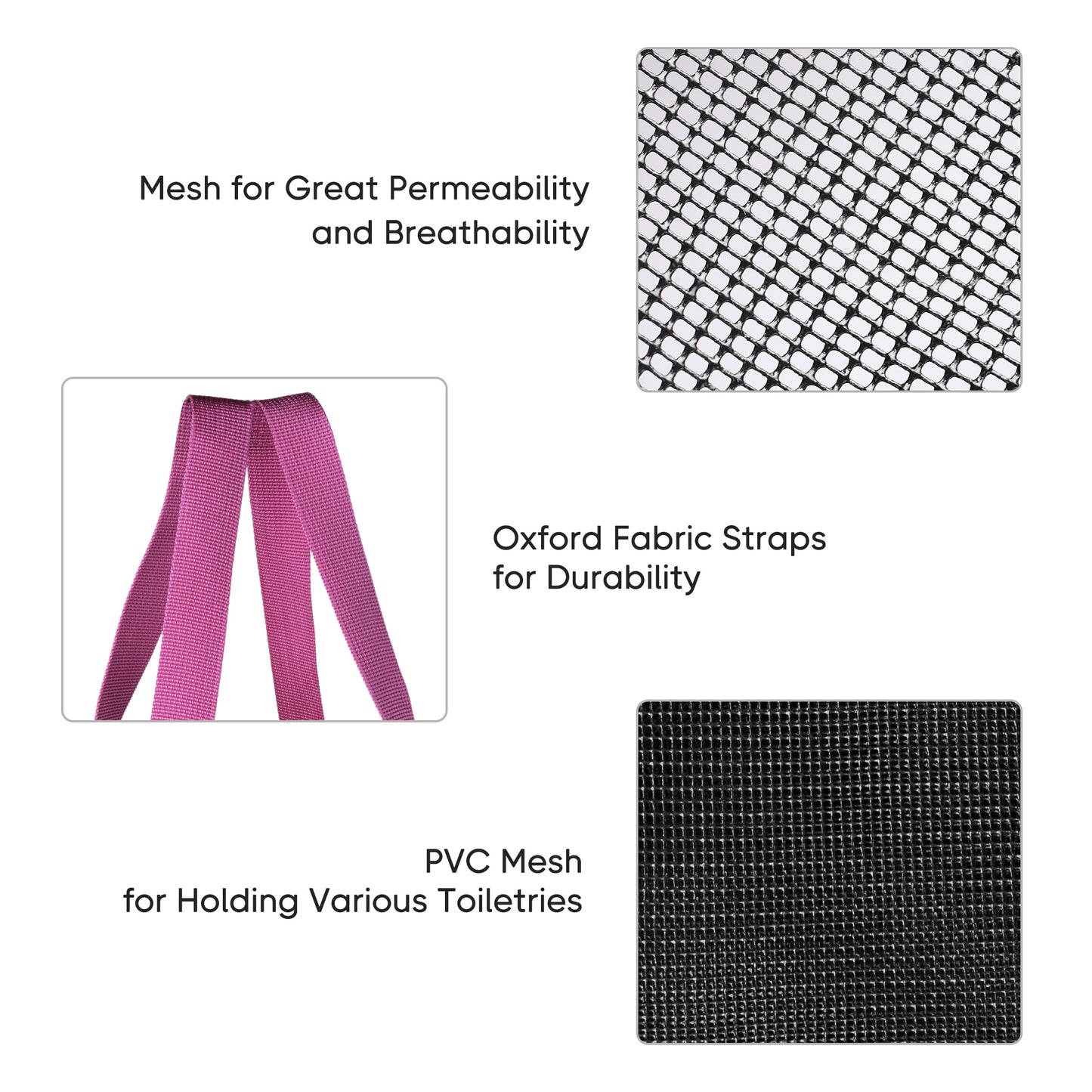 Mesh Shower Caddy with 8 Pockets, Quick Dry Shower Carry Tote, Bathroom Storage Bag, Pink