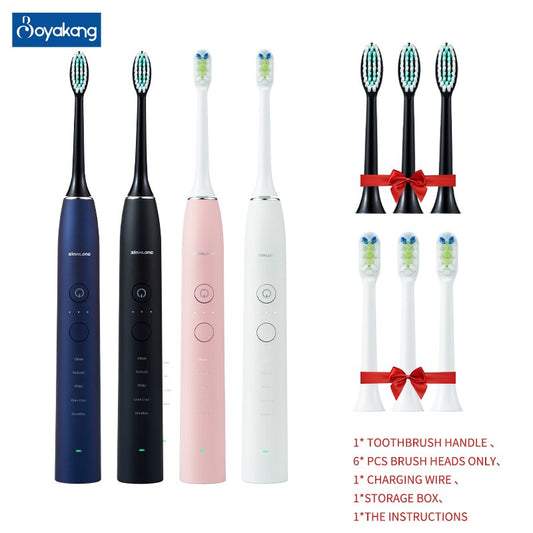 Boyakang Sonic Electric Toothbrush Rechargeable Adult Smart Timing IPX7 Waterproof Dupont Bristles USB Charging BYK16