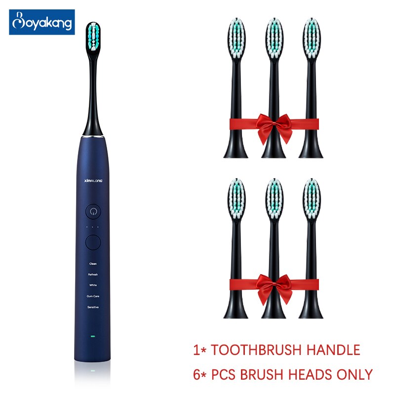 Boyakang Sonic Electric Toothbrush Rechargeable Adult Smart Timing IPX7 Waterproof Dupont Bristles USB Charging BYK16