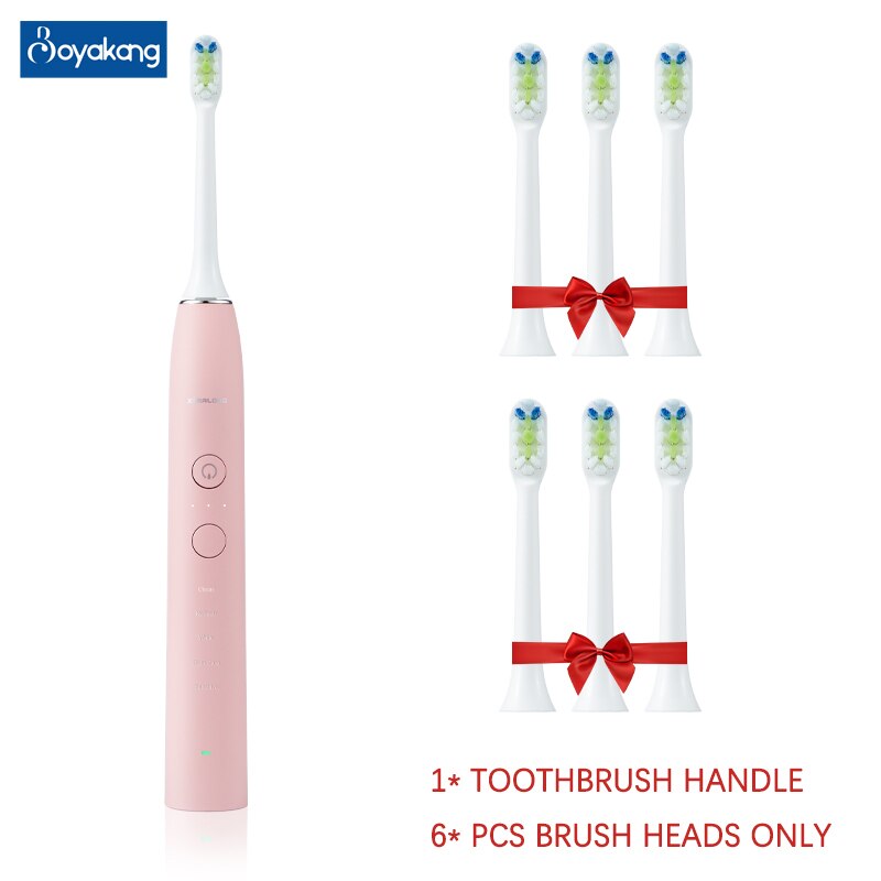 Boyakang Sonic Electric Toothbrush Rechargeable Adult Smart Timing IPX7 Waterproof Dupont Bristles USB Charging BYK16