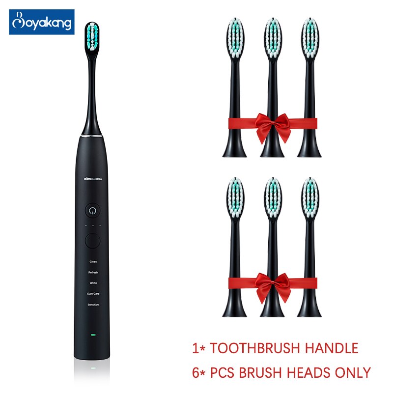 Boyakang Sonic Electric Toothbrush Rechargeable Adult Smart Timing IPX7 Waterproof Dupont Bristles USB Charging BYK16