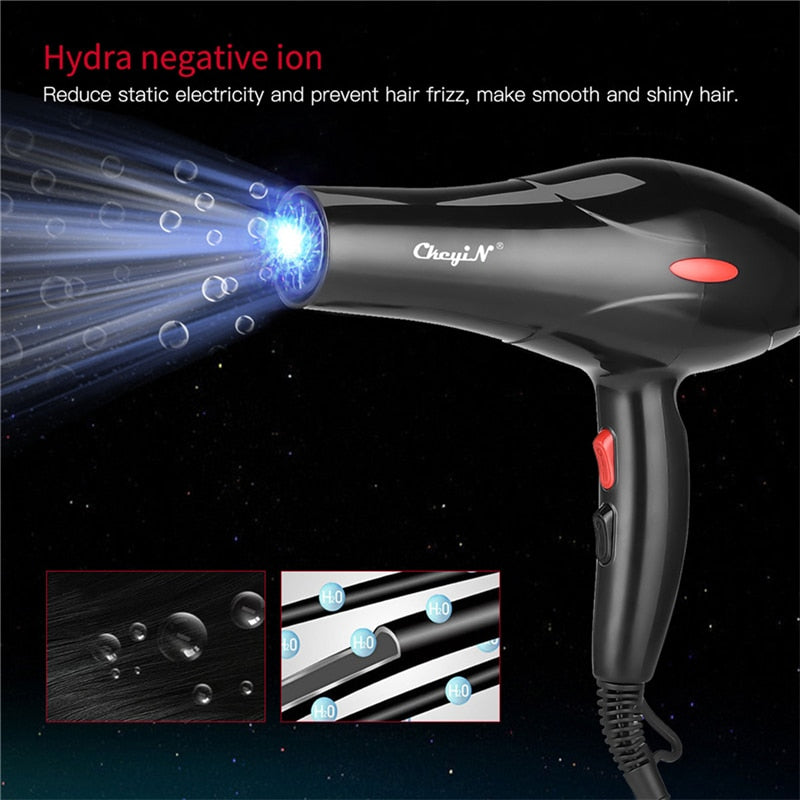 CkeyiN 2200W Professional Hair Dryers Strong Power Blow Dryer Barber Salon Styling Tool with 3 Temperature 2 Speed Personal Care