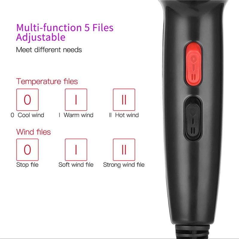 CkeyiN 2200W Professional Hair Dryers Strong Power Blow Dryer Barber Salon Styling Tool with 3 Temperature 2 Speed Personal Care