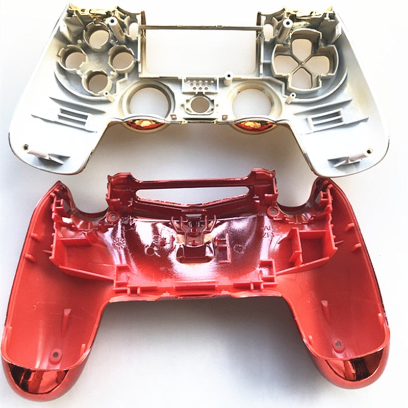 For PS4 Playstation Slim Pro JDM-040 JDS 040 Controller Full Housing Case Chrome Front Back Gold Red Shell Cover Replacement