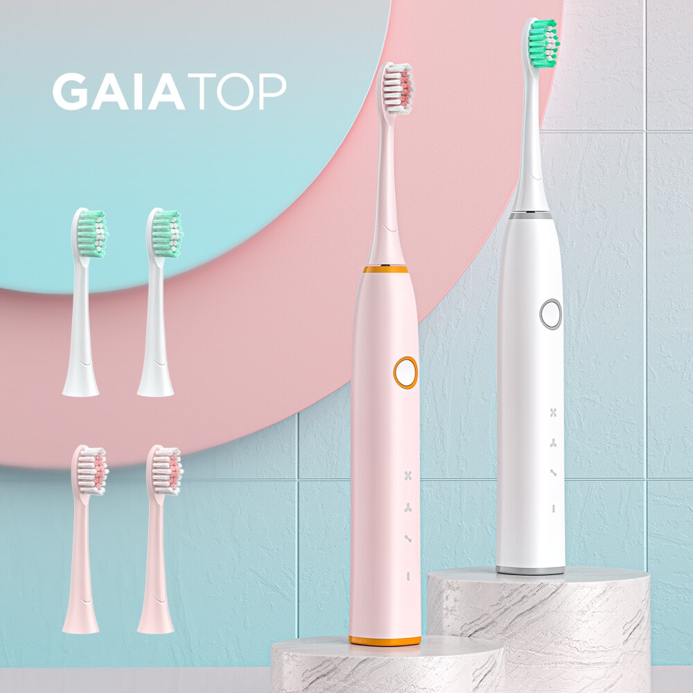 GAIATOP Electric Toothbrush USB Rechargeable Toothbrush IPX7 Full Body Waterproof Sonic Toothbrush Adult Children Toothbrush