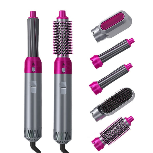 Hair Straightener Brush 5 In 1 Hot Heating Hair Comb Brush Hair Curler Automatic Curling Iron Set Hair Dryer Professional Salon