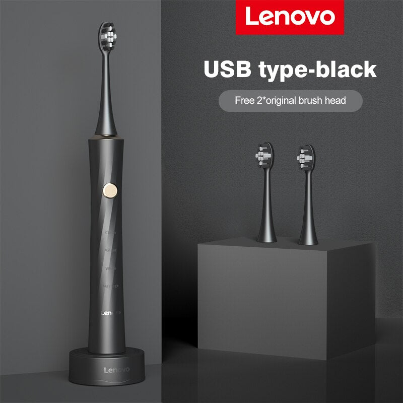 Lenovo Electric Toothbrush IPX7 Waterproof Wireless Charging Sterilization Brush Head Plaque Removal Adult Sonic Toothbrush