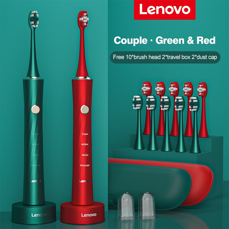 Lenovo Electric Toothbrush IPX7 Waterproof Wireless Charging Sterilization Brush Head Plaque Removal Adult Sonic Toothbrush