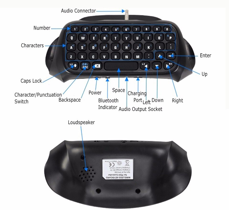 Mini Keyboard Wireless for Ps4 Controller Accessories Message Chatpad for Ps4/slim/pro for Playstation4/slim/pro Handle keyboard