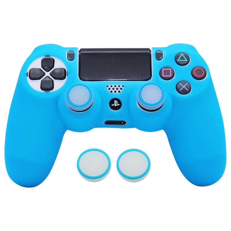New Glow in Dark Games Accessories Gamepad Joystick Case Cover Soft Silicon Case for PS4 Controller Skin Case