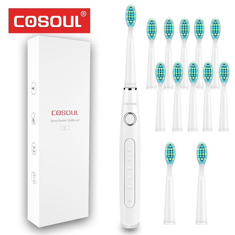 Professional Sonic Electric Toothbrush Rechargeable Waterproof Toothbrush 11 Heads 5 Modes Protect Teeth