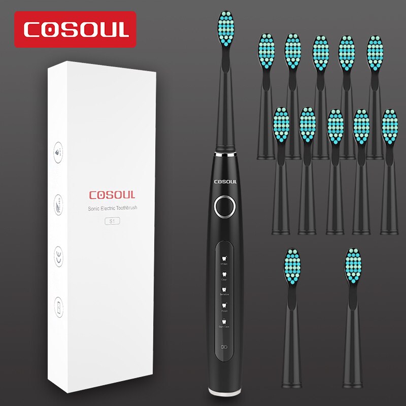 Professional Sonic Electric Toothbrush Rechargeable Waterproof Toothbrush 11 Heads 5 Modes Protect Teeth