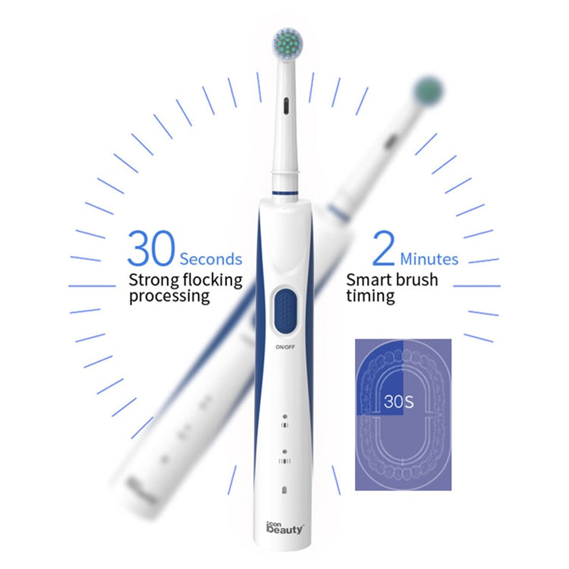 Rotary Electric Toothbrush Automatic Toothbrush Ipx7 Waterproof Wireless Charging Whitening Teeth for Adults Travel Necessities