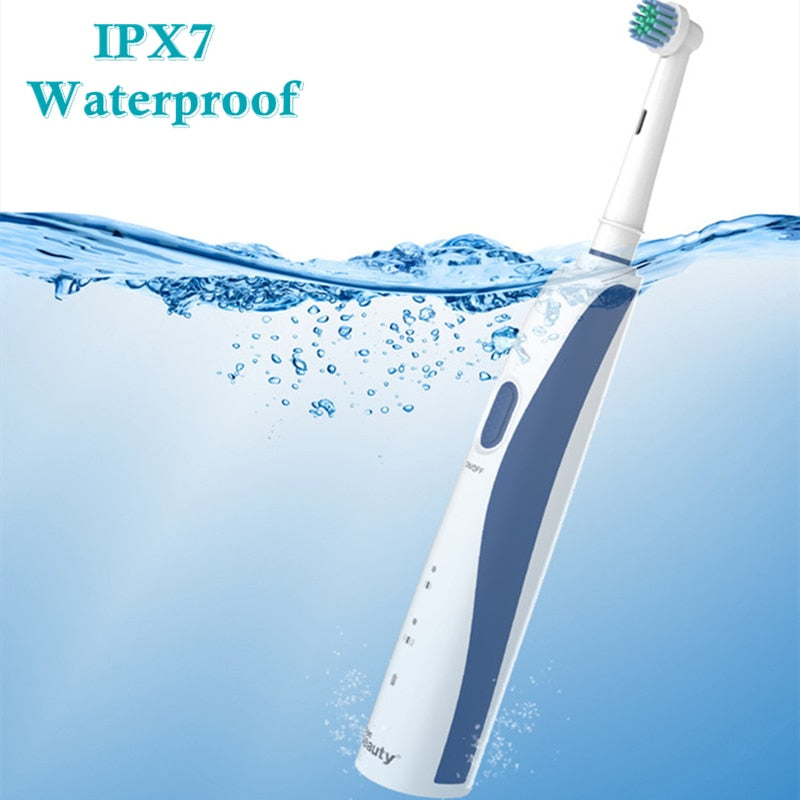 Rotary Electric Toothbrush Automatic Toothbrush Ipx7 Waterproof Wireless Charging Whitening Teeth for Adults Travel Necessities