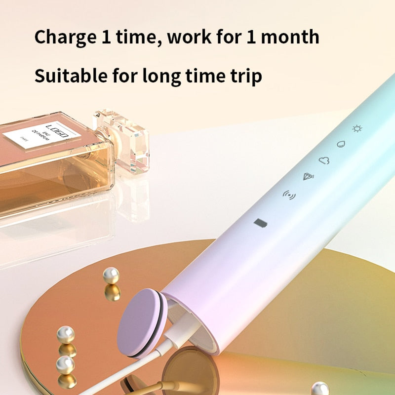 Seago Sonic Electric Toothbrush USB Recharge For Adult 5 Modes Smart Timer Ultrasonic Tooth Brush Whitening Replace Brush Heads