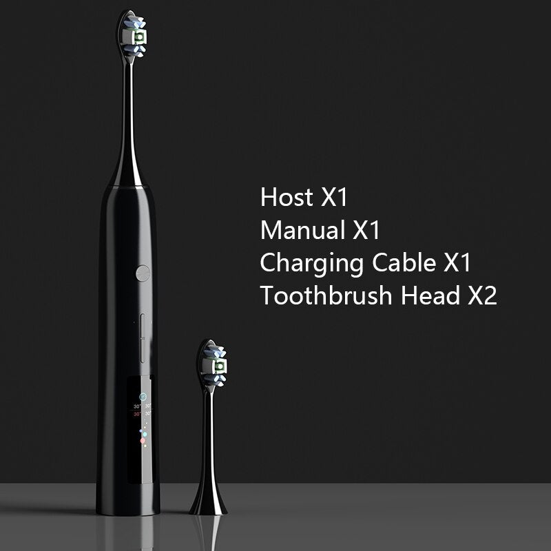 T1 Sonic Electric Toothbrush LCD Color Screen IPX7 Waterproof Rechargeable Adult Ultrasonic Automatic Tooth Brushes Set 2021 NEW
