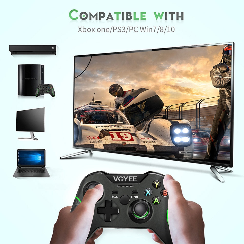 VOYEE 2.4G Wireless Gamepad for Xbox One Controller Dualshock 3 Controller for PS3 Console Gaming Joystick for PC Windows 7 8 10