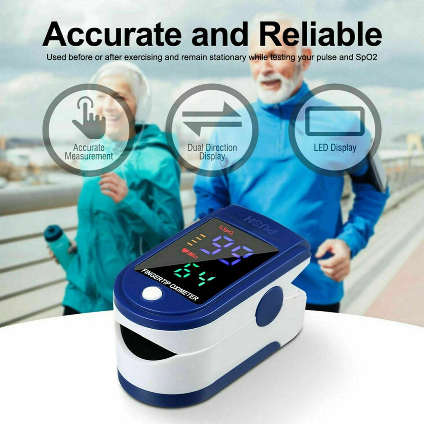 Finger Tip Pulse Oximeter Meter, SpO2 Heart Rate Pulse Oximeter Monitor Blood Oxygen Saturation