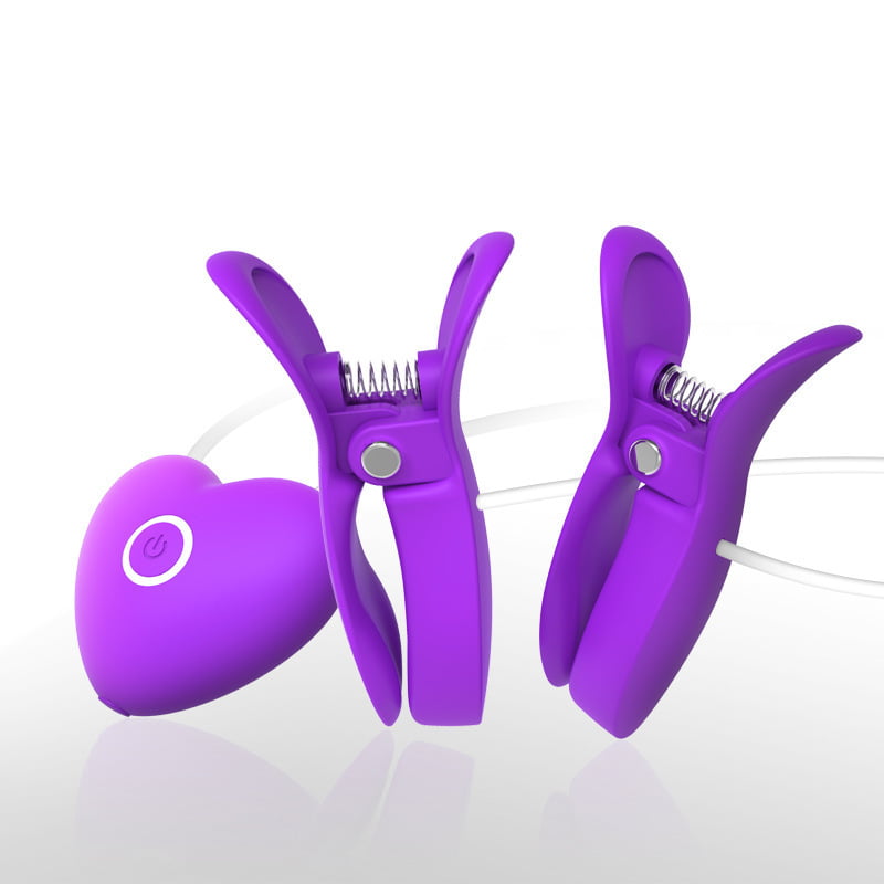 CENTEREL Nipple Clamps Vibrating Breast Clips Nipple Stimulator Wired Vibrators with 10 Vibration Modes Sex Toys for Women Couples