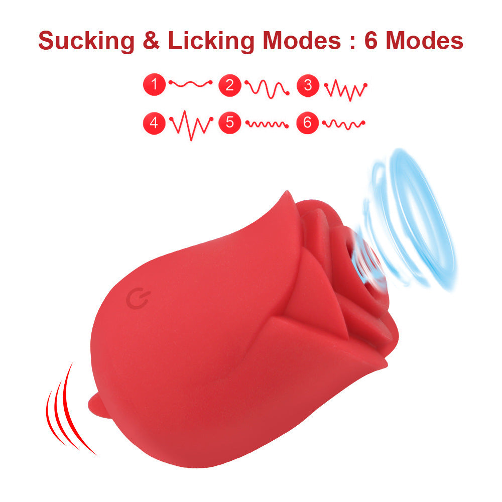 Rose Egg Vibrator Centerel Rose Shape Egg Vibrator Female Massager, Licking Sex Toys Clit G Spot Nipple Clitoris Stimulator Adult-Red