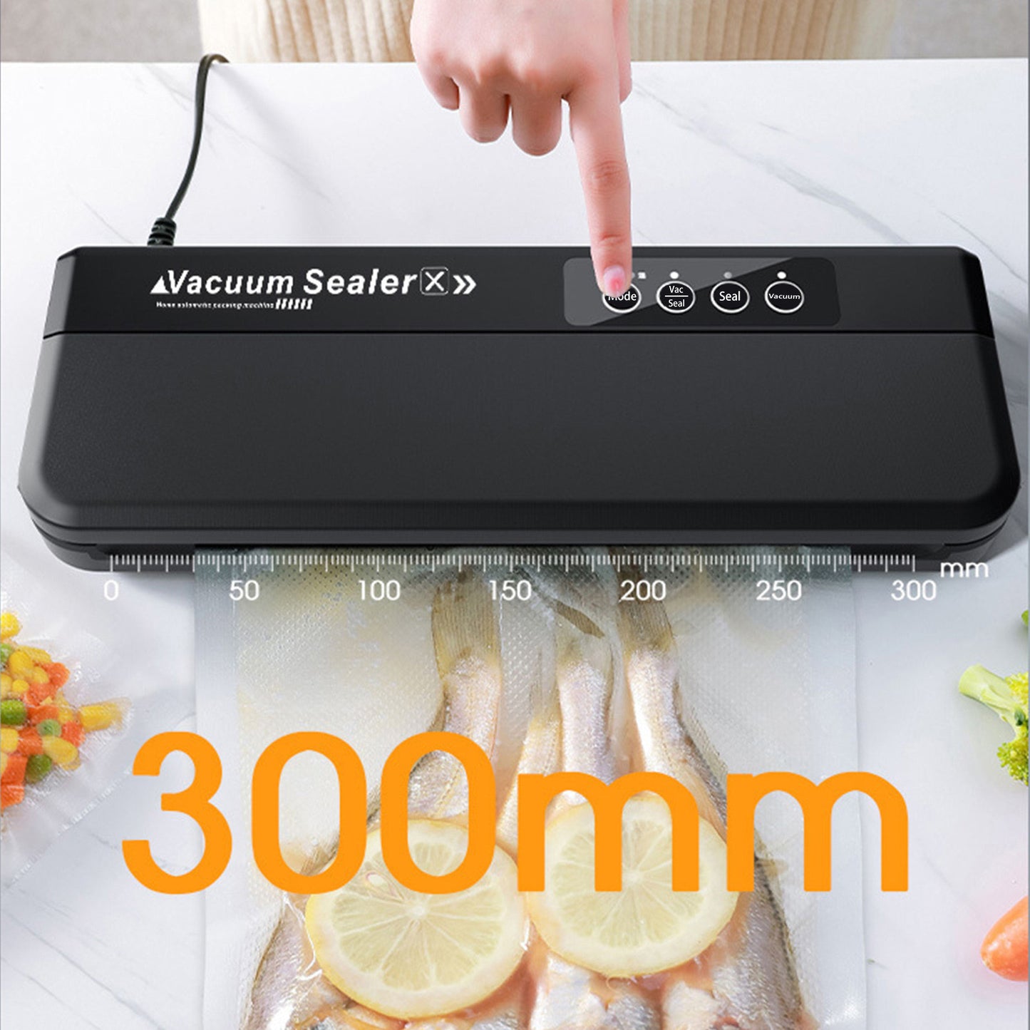 Vacuum Sealer With 10PCS Bags Cutter Automatic Food Sealer With External Vacuum System, Dry Moist Fresh Modes