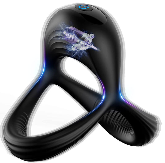 Vibrating Ring, Centerel Rechargable Silicone Stretchy Rings with 10 Intense Vibration Modes, Adult Sex Toys & Games