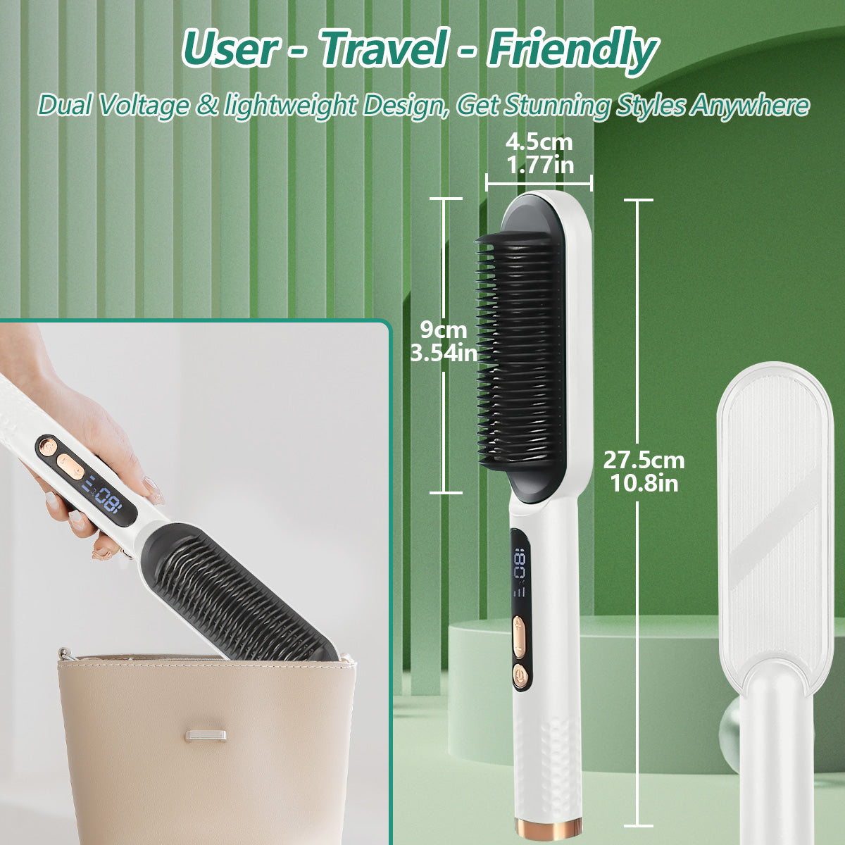 Hair Straightener Brush, Ionic Hair Straightener Comb with Fast Heating & Anti-Scald Perfect for Professional Salon at Home