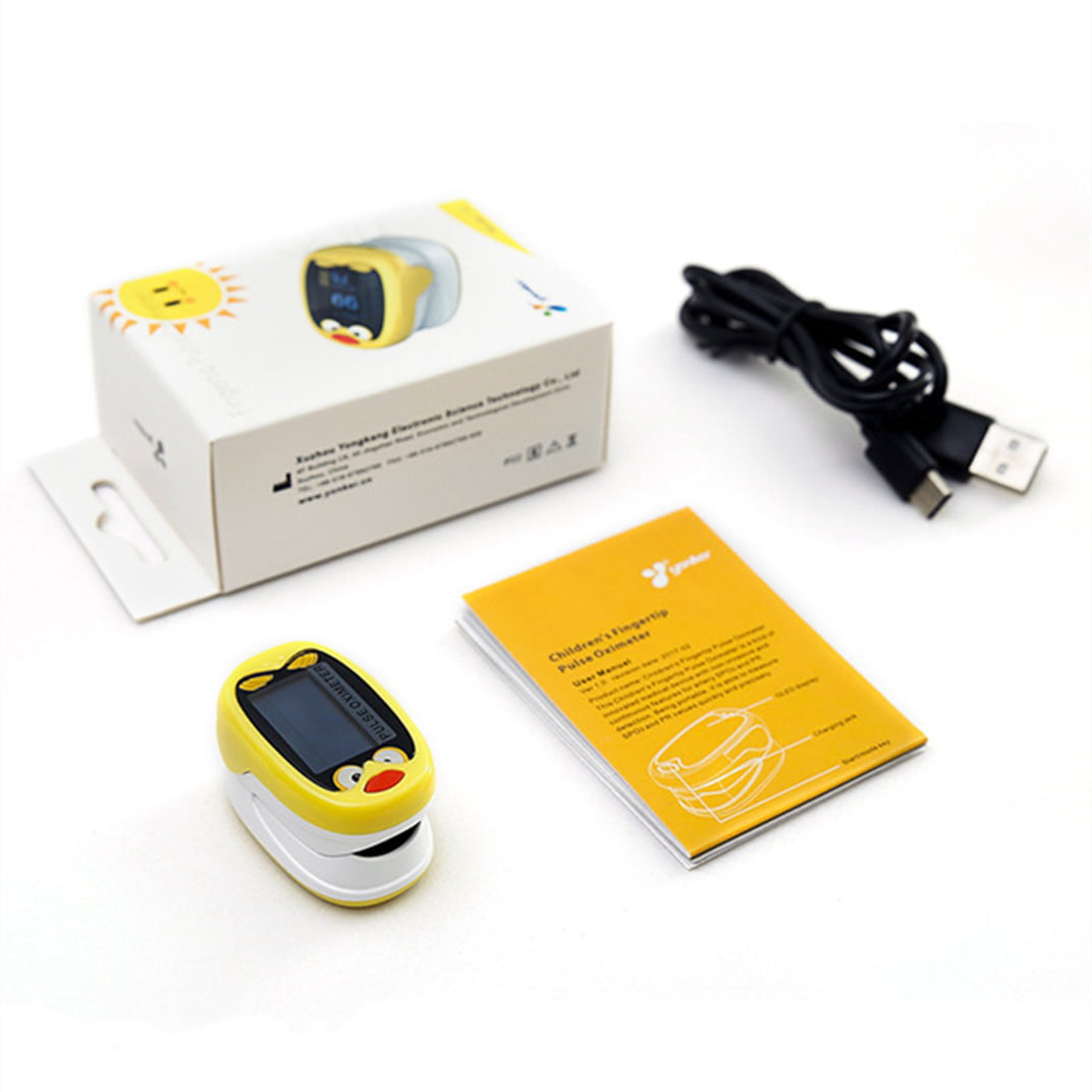 BDUN Kid's Fingertip Pulse Oximeter Rechargeable Pulse Oximeter Monitor Blood Oxygen Saturation with USB Cable
